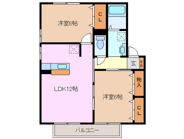 高茶屋駅 徒歩33分 2階の物件間取画像